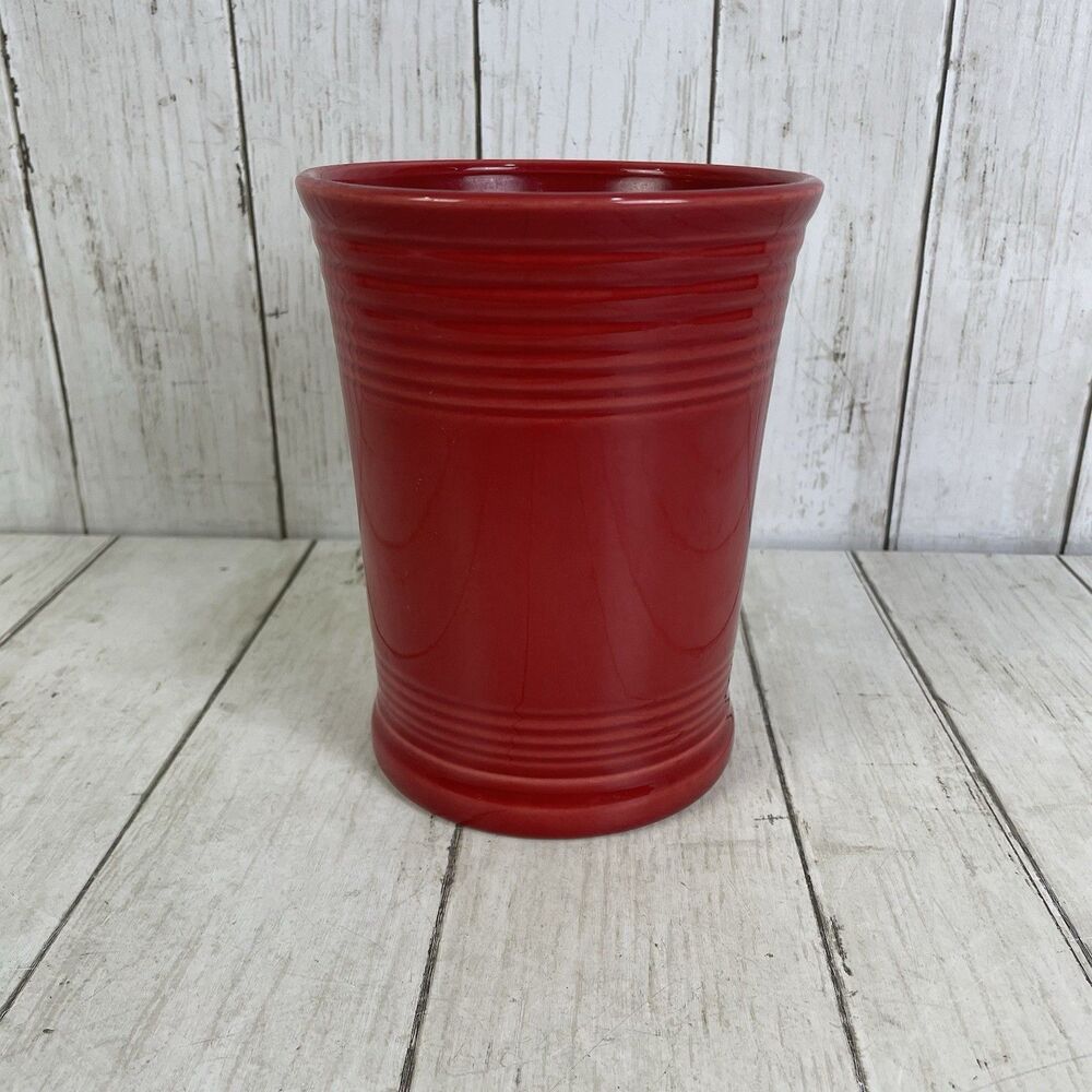Homer Laughlin Red Fiesta Ware Utensil Holder Crock